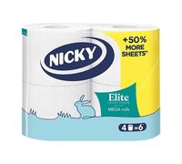Nicky Elite Toilet Tissue, 3-Ply, 4 Rolls