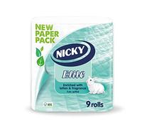 Nicky Elite White Paper Toilet Tissue, 9 Roll