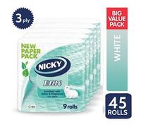 Nicky Elite White Toilet Rolls 9 Pack