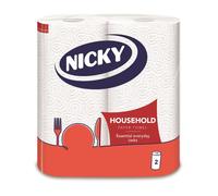 Nicky Household Kitchen Towel, 2-Ply, 2 Rolls