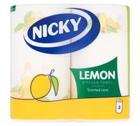 Nicky Lemon Kitchen Towel, 2-Ply, 2 Rolls