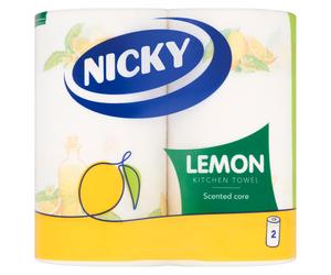 Nicky Lemon Kitchen Towel, 2-Ply, 2 Rolls