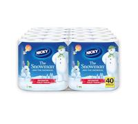 Nicky Snowman, 40 Embossed Rolls of Toilet Tissue, 3-Ply | 168 Sheets per Roll, The Offical Snowman and Snowdog Decorated Sheets, FSC Certified Paper