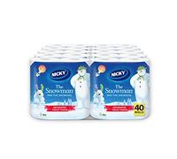 Nicky Snowman Toilet Tissue | Extra Value pack 40 x Rolls Embossed | 168 sheets per roll | 3-Ply | The Offical Snowman and Snowdog Decorated Sheets | 100% FSC Certified Paper