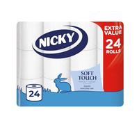 Nicky Soft Touch, 24 Rolls of Toilet Tissue, 2-Ply