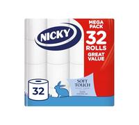 Nicky Soft Touch, 32 Rolls of Toilet Tissue, 2-Ply