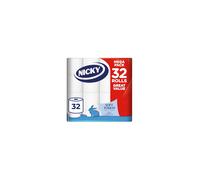 Nicky Soft Touch Toilet Tissue 32 Rolls of Extra Gentle White Toilet Paper 190 Sheets per Roll 2ply Soft Tissue Modern Embossing Easy Opening 100 F