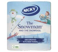 Nicky The Snowman and The Snowdog Decorated Kitchen Towels, Pack of 2