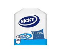 Nicky Ultra Kitchen Towel - Pack of 20 Rolls, 75 Sheets per Roll, 3-Ply, Ultra Strong and Absorbent, Suitable for The Whole Family, 100% FSC