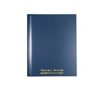 Nicky's Folders® English Communicator, Parent-Teacher Folder, Patented Tear-Resistant, Flexible Plastic, 2 Inside Pockets, 2 Exterior Sleeves, Letter Size Paper, Single Color (24 Pack) (Metallic Blue)