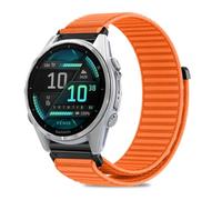 NicMool QuickFit 20mm Nylon Strap Band for Garmin Fenix 8 43mm/6S/6S Pro/5S | Men Women Adjustable Breathable Replacement Nylon Bracelet Band for Garmin Fenix 7S Pro Solar, Descent Mk3S/Mk3Si - Orange