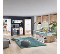 Nico Iii Modern Youth Bedroom Furniture Set Light Oak Front White Grips Light Oak