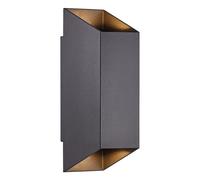 Nordlux Nico Square 22 Gu10 Outdoor Patio Garden Terrace Aluminium Wall Light In Black (H) 23.5Cm