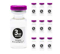 Nicofnly 10 Packs- 3ml Sterile Glass Vials - 3ml Sterile Empty Vial with Self Healing Injection Port and Flip Top Cap Sterile Packaging