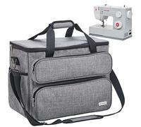 NICOGENA Sewing Machine Carrying Case, Universal Travel Tote Bag with Shoulder Strap for Singer, Brother, Janome and Accessories, Grey
