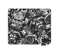 Nicokee Gaming Mouse Pad Pattern Automobile Car Parts Monochrome Black and White Auto Automotive Non-Slip Rubber Mouse Pad for Computers, Laptop, Office 9.5 Inch x 7.9 Inch