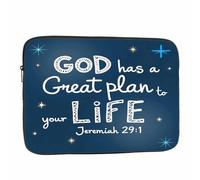 Nicokee Laptop Sleeve Bag 15.4 15.6 Inch,Christian Bible Quote Verse God Has A Great Plan for Your Life Protective Polyester Computer Cases Laptop Cover Tablet Travel Cover