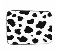 Nicokee Laptop Sleeve Bag 15.4 15.6 Inch,Cow Skin Cow Print White and Black Protective Polyester Computer Cases Laptop Cover Briefcase Bag Tablet Travel Cover