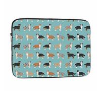 Nicokee Laptop Sleeve Bag 15.4 15.6 Inch,Cute Dog Shepherd Puppy Green Protective Polyester Computer Cases Laptop Cover Briefcase Bag Tablet Travel Cover