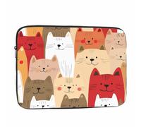 Nicokee Laptop Sleeve Bag 15.4 15.6 Inch,Cute Kitten Cats Scandinavian Style Colorful Protective Polyester Computer Cases Laptop Cover Briefcase Bag Tablet Travel Cover