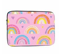 Nicokee Laptop Sleeve Bag 15.4 15.6 Inch,Cute Pink Rainbow Protective Polyester Computer Cases Laptop Cover Briefcase Bag Tablet Travel Cover