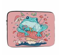 Nicokee Laptop Sleeve Bag 15.4 15.6 Inch,Frog Mushroom Butterfly Pink Protective Polyester Computer Cases Laptop Cover Briefcase Bag Tablet Travel Cover