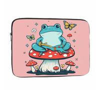 Nicokee Laptop Sleeve Bag 15.4 15.6 Inch,Frog Mushroom Butterfly Pink Protective Polyester Computer Cases Laptop Cover Briefcase Bag Tablet Travel Cover