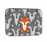 Nicokee Laptop Sleeve Bag 15.4 15.6 Inch,Gray Wolf Pink Fox Cartoon Animals Protective Polyester Computer Cases Laptop Cover Briefcase Bag Tablet Travel Cover
