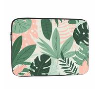 Nicokee Laptop Sleeve Bag 15.4 15.6 Inch,Tropical Palm Leaves Green Protective Polyester Computer Cases Laptop Cover Briefcase Bag Tablet Travel Cover