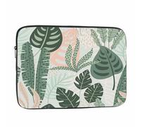 Nicokee Laptop Sleeve Bag 15.4 15.6 Inch,Tropical Palm Leaves Green Protective Polyester Computer Cases Laptop Cover Briefcase Bag Tablet Travel Cover