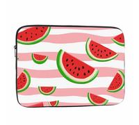 Nicokee Laptop Sleeve Bag 15.4 15.6 Inch,Watermelon Fruit Pink and White Stripe Protective Polyester Computer Cases Laptop Cover Briefcase Bag Tablet Travel Cover