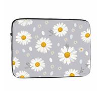 Nicokee Laptop Sleeve Bag 15.4 15.6 Inch,White Daisy Camomile Flowers Grey Protective Polyester Computer Cases Laptop Cover Briefcase Bag Tablet Travel Cover