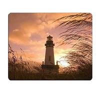 Nicokee Lighthouse Rectangle Gaming Mousepad Lighthouse with Sunset Mouse Pad Mouse Mat for Computer Desk Laptop Office 9.5 X 7.9 Inch Non-Slip Rubber