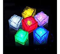NiCoLa 12PCS LED Ice Cubes Light Multicolor LED Liquid Sensor Ice Cubes Lamp Neon Light up ice Cubes Battery Powered Party Decorative for Champagne bar Home Weddings Steady Flash Modes (Multicolor)