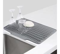 Nicola Dish Drying Mat, 40 x 33CM Large Silicone Draining Mat for Sink, Draining Board Mats, Drying Rack Mat for Kitchen Worktops (Grey, 40x30cm)