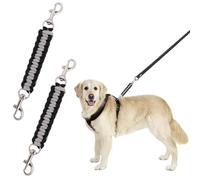 NiCola Dog Collar Safety Clip 2Pcs, Safety Strap for Dog Harness, Backup Dog Safety Clips for Dog Collar & Harness Connection (2Pcs Black Grey)