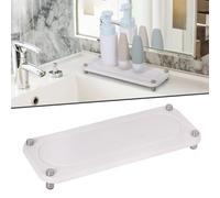 NiCoLa Instant Dry Sink Caddy Organizer White Kitchen Sponge Holder, Narrow Diatomaceous Countertop Organizer for Bathroom and Kitchen (White, Pattern 1)