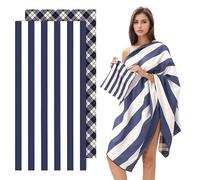 NICOLA Lightweight Beach Towel, Compact Travel Beach Towels, 160cm x 80cm Adult Microfibre Beach Towel with Bag for Holiday Travel Camping Swimming (Navy Blue)