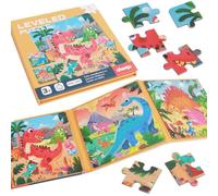 NiCola Magnetic Puzzles for Toddlers 3-8, Dinosaur Jigsaw for Road Trip Airplane Activities, Early Learning Puzzle, Kids Travel Games (Dinosaur)