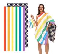 NICOLA Microfibre Beach Towel, Lightweight Quick Dry Beach Towel, 160cm x 80cm Adult Microfibre Beach Towels with Storage Bag for Holiday Travel Camping Swimming (Colourful 1)