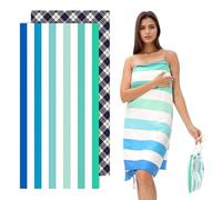 NICOLA Microfibre Beach Towel, Lightweight Quick Dry Beach Towel, 160cm x 80cm Adult Microfibre Beach Towels with Storage Bag for Holiday Travel Camping Swimming (Colourful 2)