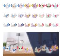 NiCola Mini Resin Animals 24pcs Luminous Resin Animals, Mini Figures Roys for Dollhouse Decor, DIY Miniature Garden Landscape (8 Colors)