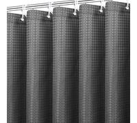 NiCola Shower Curtain 180x 180CM, Green Waffle Shower Curtain, Heavy Duty Bath Curtain, for Wet Room Bathtub Shower Stall, Water Resistant (Grey)