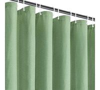 NiCola Shower Curtain 180x 180CM, Sage Green Shower Curtain Waffle Weave, Heavyweight Thick Fabric Bath Curtains, for Wet Room Bathtub Shower Stall, Water Resistant (Green)