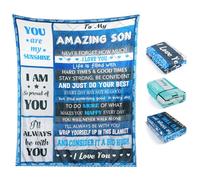 NiCola Son Gift, Birthday Gift for Son from Dad & Mum, to My Son Throw Blanket 150x130CM, Gift for Son from Mum/Dad, Teenage Boy Gift, Birthday/Graduation/Valentine's Day Gift for Son