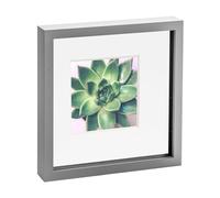 Nicola Spring 10 x 10 3D Shadow Box Photo Frame - Craft Display Picture Frame with 6 x 6 Mount - Glass Aperture - Grey