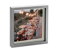 Nicola Spring 10 x 10 3D Shadow Box Photo Frame - Craft Display Picture Frame with 8 x 8 Mount - Glass Aperture - Grey/Grey