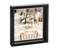 Nicola Spring 10" x 10" Black 3D Box Photo Frame - 8" x 8" Mount - Black