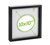 Nicola Spring 10 X 10" Photo Frame - Black - 3D Photo Frame Picture Frame Box Portrait Display Case (53 X 53Cm)