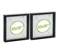 Nicola Spring 10 X 10" Photo Frames - Black - 3D Photo Frame Picture Frame Box Portrait Display Case (53 X 53Cm) Set Of 2